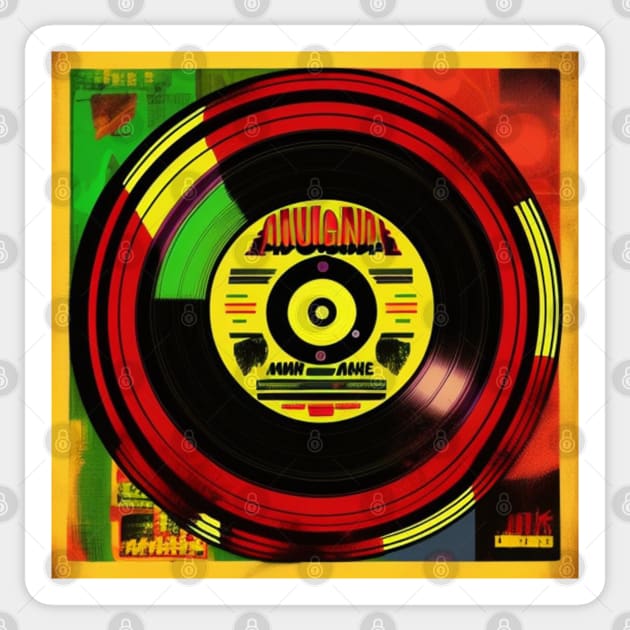 Reggae Music Pop Art Vinyl Album Cover Sticker by musicgeniusart